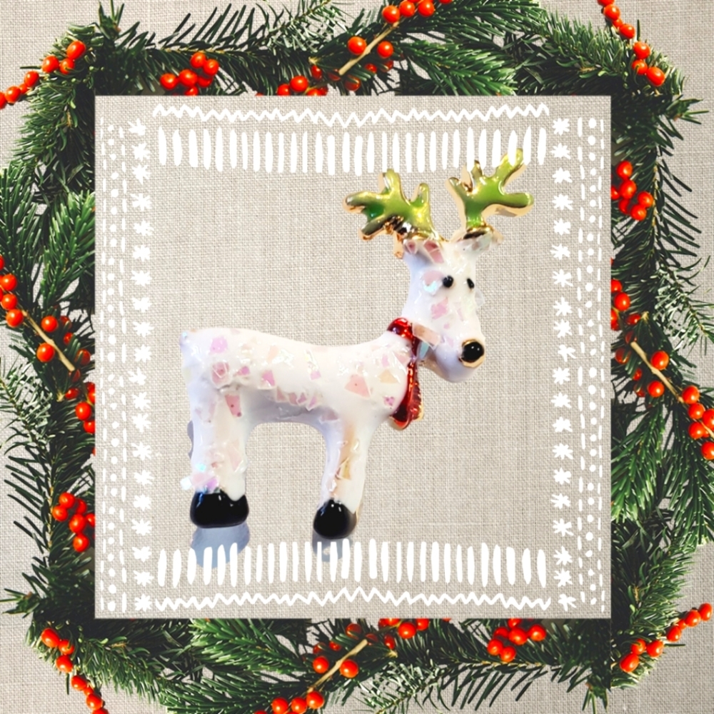 Betsy Johnson Christmas Reindeer Pin NWT Brooch Rudolph